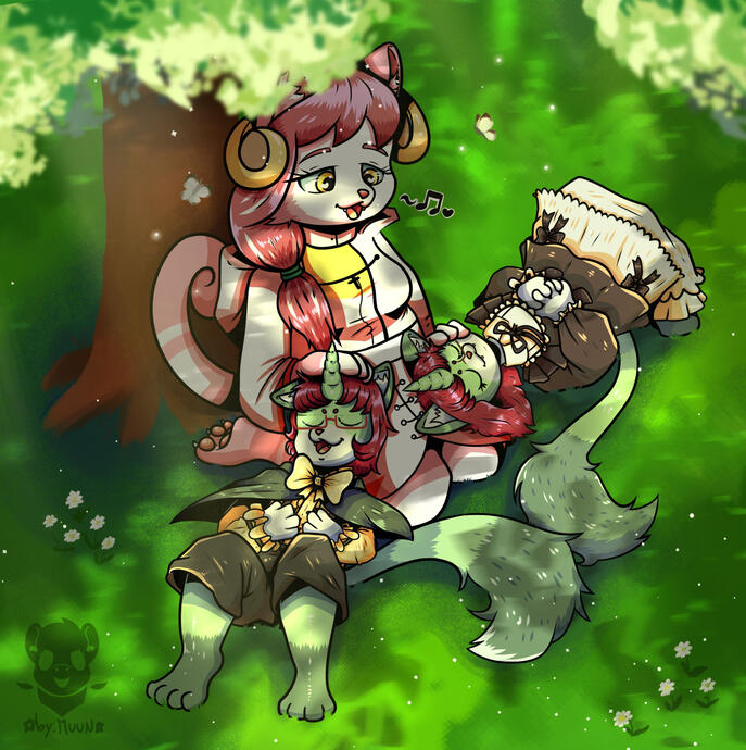 Ofioros and Nanaki (Commission)